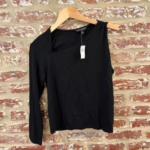 Banana Republic One-Sleeve Black Top
